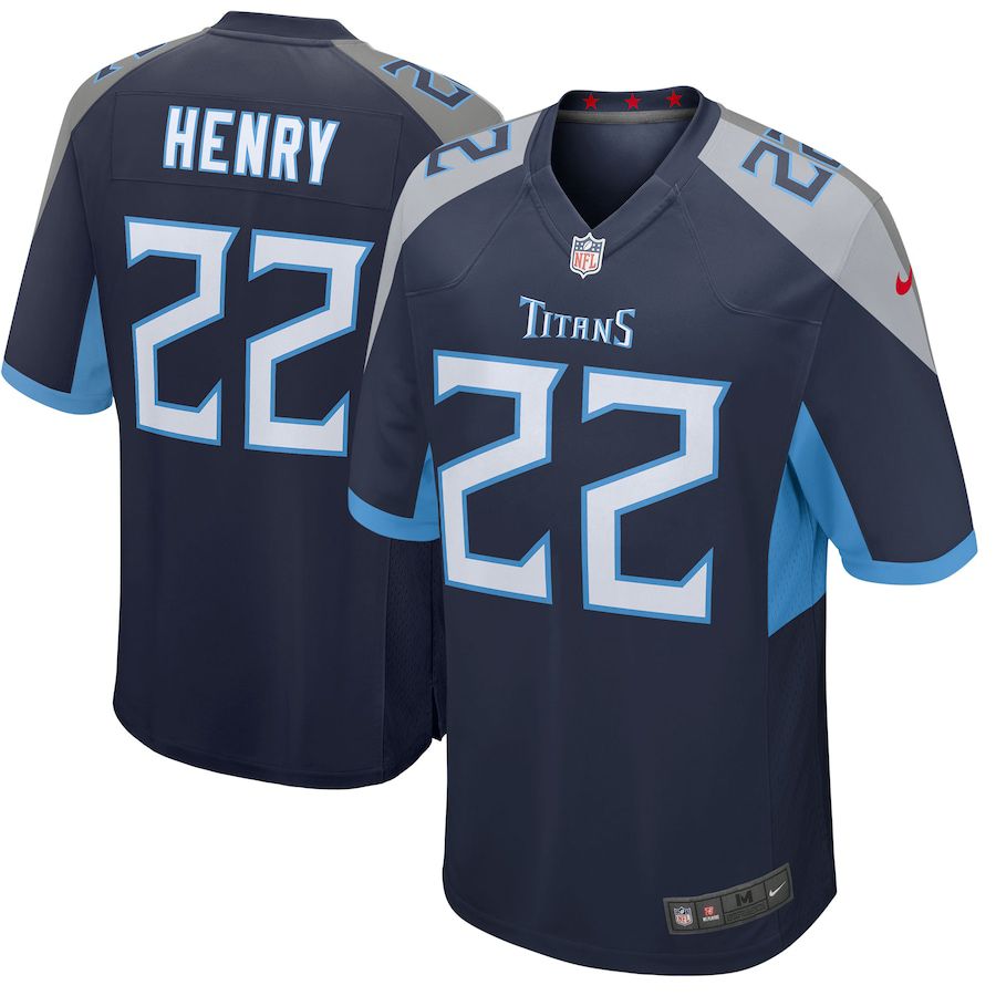 Men Tennessee Titans #22 Derrick Henry Nike Navy Player Game NFL Jersey->tennessee titans->NFL Jersey